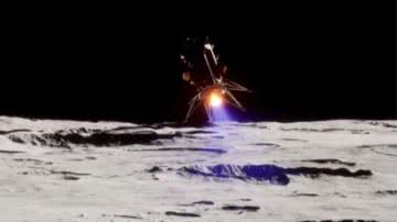 Imagem da chegada da sonda à Lua - Divulgação/ Intuitive Machines