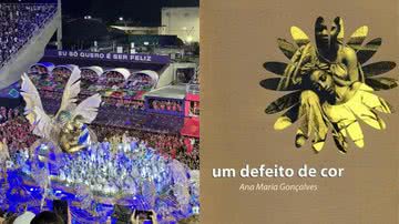 Desfile da Portela em 2024 e livro esgotado, que baseou samba-enredo - Reprodução / X /@brucorradinih e Editora Record