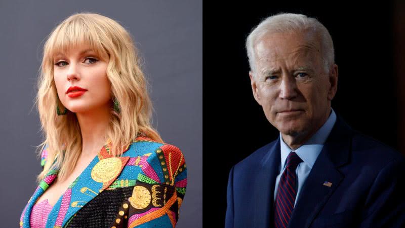 Taylor Swift (esq.) e Joe Biden (dir.) - Getty Images