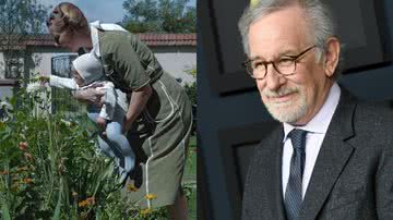 Imagem de Zona de Interesse (à esqu.) e Steven Spielberg (à dir.) - Divulgação e Getty Images