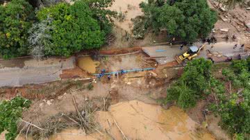 Fotografia de Brasiléia após enchentes - Divulgação/Prefeitura de Brasiléia