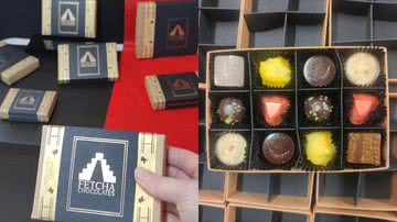 Imagem dos chocolates produzidos pela Fetcha para o Oscar - Reprodução/Instagram/@fetchachocolates