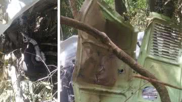 Destroços de avião que caiu em SP - Divulgação/Defesa Civil de SP