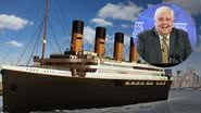 Renderização em 3D do Titanic II e fotografia do bilionário australiano Clive Palmer - Divulgação/Blue Star Line / Getty Images