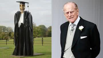 Estátua que será removida de Cambridge e o príncipe Philip - Reprodução/X/@CHavergalTHE / Getty Images