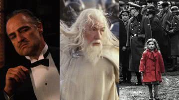 Cenas de 'O Poderoso Chefão', 'O Senhor dos Anéis: O Retorno do Rei' e 'A Lista de Schindler' - Reprodução/	Paramount Pictures / Reprodução/WingNut Films / Reprodução/Universal Pictures