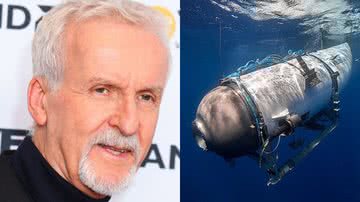 O diretor James Cameron e um submersível da OceanGate - Getty Imagens e Reprodução / OceanGate