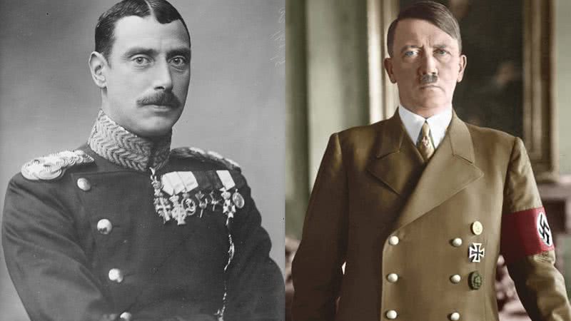 O rei da Dinamarca, Cristiano X (esq.) e o líder nazista, Adolf Hitler (dir.) - Domínio público e Wikimedia Commons