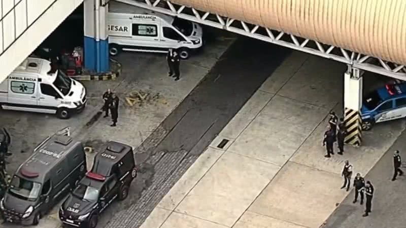 Imagem das autoridades na Rodoviária Novo Rio - Reprodução/Vídeo/Globo News