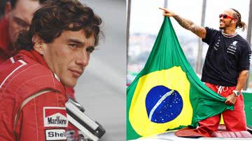 Ayrton Senna (esq.) e Lewis Hamilton (dir.) - Getty Images