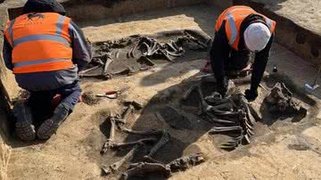 Túmulos encontrados na Alemanha por arqueólogos - Reprodução / Escritório de Estado de Gestão do Patrimônio e Arqueologia da Saxônia-Anhalt