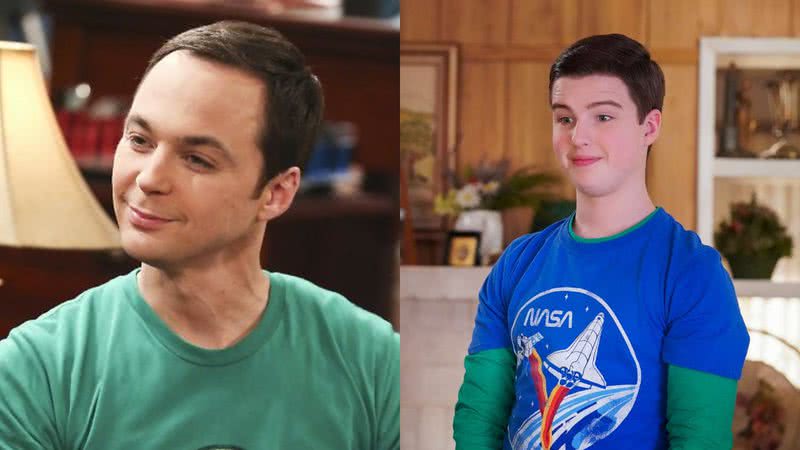Jim Parsons como Sheldon adulto e Iain como o personagem adolescente - Divulgação / CBS