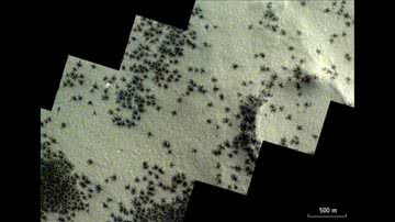 Registro do que parece aranhas em Marte - ExoMars TGO/ESA