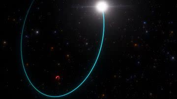 Representação do buraco negro encontrado - Reprodução/Vídeo/YouTube/European Southern Observatory (ESO)