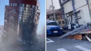 Imagens do terremoto registrado na última terça em Taiwan - Divulgação/vídeo/redes sociais