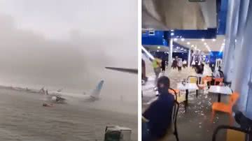 Aeroporto ficou inundado - Divulgação/vídeo/Youtube/UOL