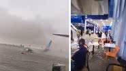 Aeroporto ficou inundado - Divulgação/vídeo/Youtube/UOL