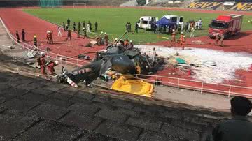 Colisão entre helicópteros deixou 10 mortos - Divulgação/Ministério da Habitação e Governo Local