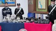 Artefatos encontrados pela polícia italiana - Divulgação
