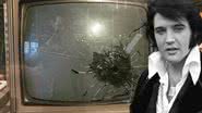 Elvis e a televisão danificada por um tiro - Reprodução/Facebook e Needpix