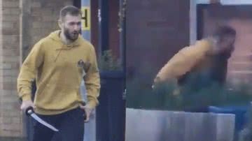 Imagens de homem durante ataque com espada em Londres - Reprodução/Vídeo/X/@SuppressedNws