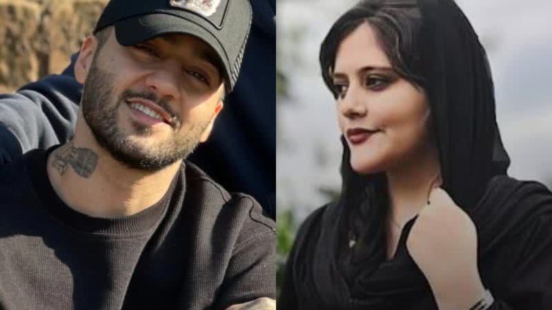 O rapper iraniano Toomaj Salehi e Mahsa Amini - Reprodução/Instagram/toomajofficial e Divulgação/YouTube/PÚBLICO