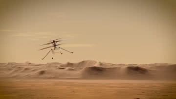 Helicóptero na superfície de Marte - Reprodução / NASA