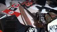 Imagens de itens de ligação neonazista apreendidos em Santa Catarina em 2022 - Reprodução / Vídeo / G1