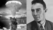Registro da explosão em Nagasaki (à esqu.) e Julius Robert Oppenheimer (à dir.) - George R. Caron / Charles Levy e Departamento de Energia dos Estados Unidos