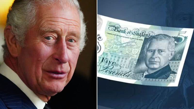 Charles III e sua foto estampada em nova cédula de libra - Getty Images e Divulgação/Banco da Inglaterra
