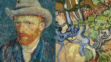 Autorretrato de Van Gogh (à esqu.) e sua última obra (à dir.) - Domínio Público