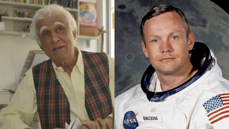 Ziraldo (à esqu.) e Neil Armstrong (à dir.) - Tomaz Silva/ABr e Divulgação/NASA