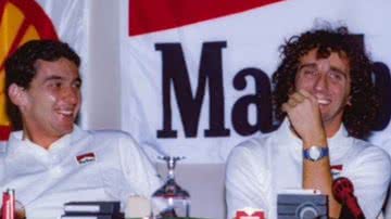 Ayrton Senna e Alain Prost em foto postada pelo piloto francês - Arquivo pessoal