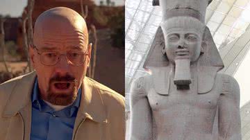 Cena do episódio 'Ozymandias' de Breaking Bad e estátua de Ramsés II - Reprodução/Vídeo e Djehouty