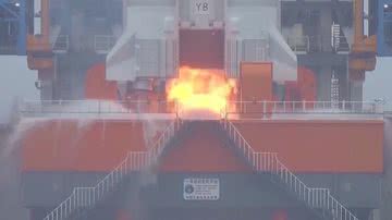 Imagem do momento do lançamento da missão Chang'e-6 - Reprodução/Vídeo/G1