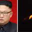 Kim Jong un, líder da Coreia do Norte; à direita, o míssil que explodiu