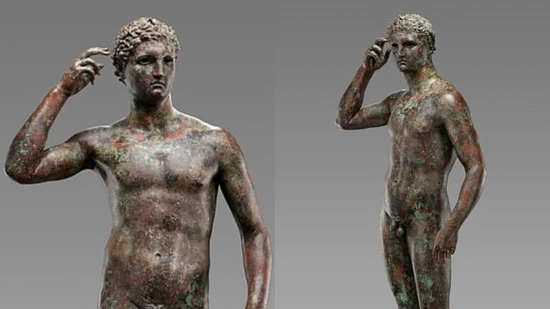 Estátua grega 'Victorious Youth' - Foto por J. Paul Getty Museum pelo Wikimedia Commons