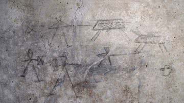 Imagem do desenho inspirado pelas batalhas do gladiadores - Reprodução/Parque Arqueológico de Pompeia