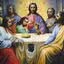 Representação de Jesus Cristo com os apóstulos na última ceia