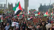 Fotografia tirada durante manifestações pró-Palestina em Londres - Getty Images