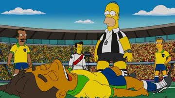 Homer vendo a lesão de 'El Divo' em episódio que previu derrota do Brasil - Divulgação / Disney