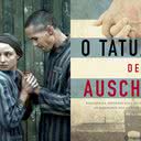 Casal protagonista da série e a capa do livro 'O Tatuador de Auschwitz' - Divulgação / SKY TV e Editora Planeta