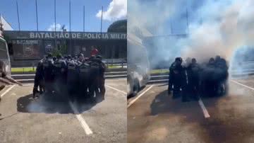Imagens do treinamento com gás lacrimogêneo - Reprodução/Vídeo/Instagram/instrutor_frazao