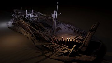 Modelo fotogramétrico de um navio otomano encontrado no Mar Negro - Divulgação/Rodrigo Pacheco-Ruiz