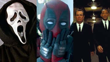 Cenas de 'Pânico' (1996), 'Deadpool 2' (2018) e 'MIB - Homens de Preto II' (2002) - Reprodução/Dimension Films / Reprodução/20th Century Fox / Reprodução/Columbia Pictures