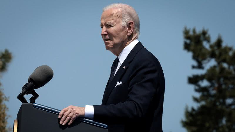 O presidente Joe Biden em discurso sobre o Dia D - Getty Images