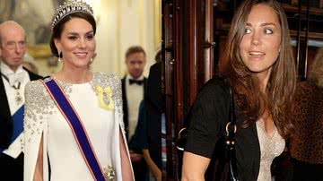 Kate Middleton atualmente em evento da família real (esq.) e em um evento em 2007 (dir.) - Getty Imagens