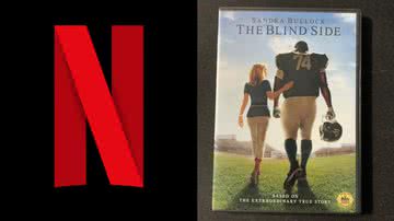 Símbolo da Netflix (à esqu.) e dvd do filme "Um Sonho Possível" - Divulgação / Netflix e Reprodução/Ebay