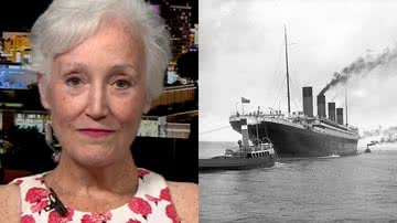 Shelley Binder e o RMS Titanic - Reprodução/Vídeo/YouTube/TalkTV e Domínio Público via Wikimedia Commons