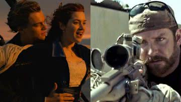 Cenas do filme 'Titanic' e 'Sniper Americano' - Divulgação